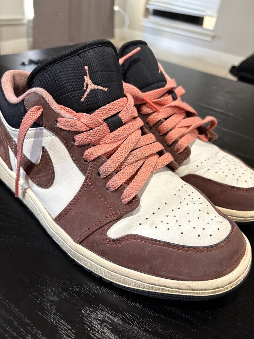 Air Jordan Low Top Sneakers in Pink and Brown